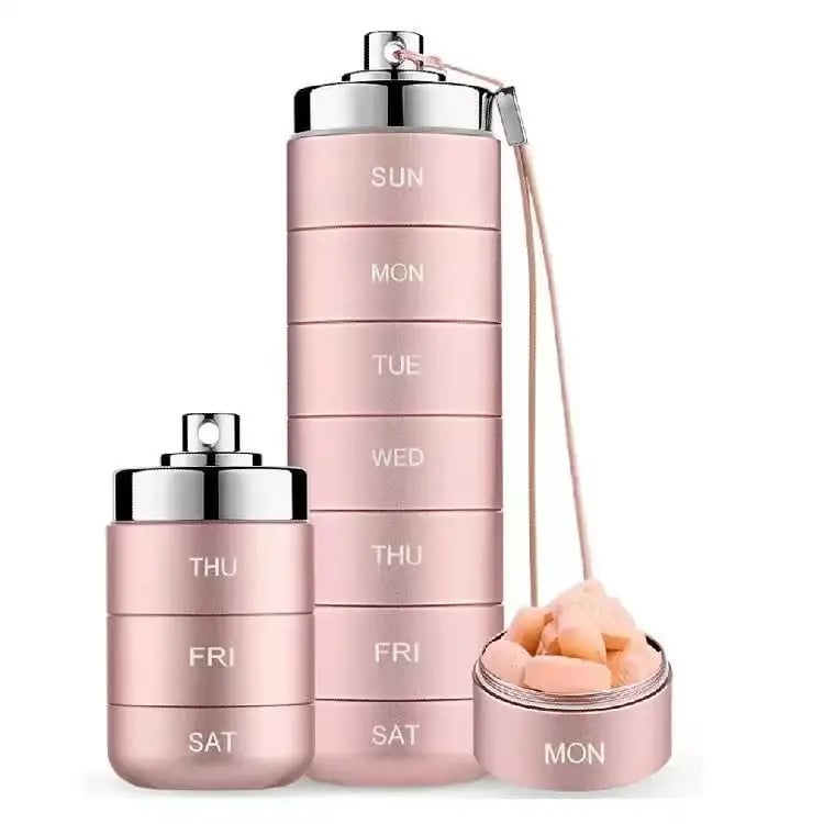 💊Portable Metal Pill Organizer – 7-Day Medicine, Vitamin & Supplement Holder