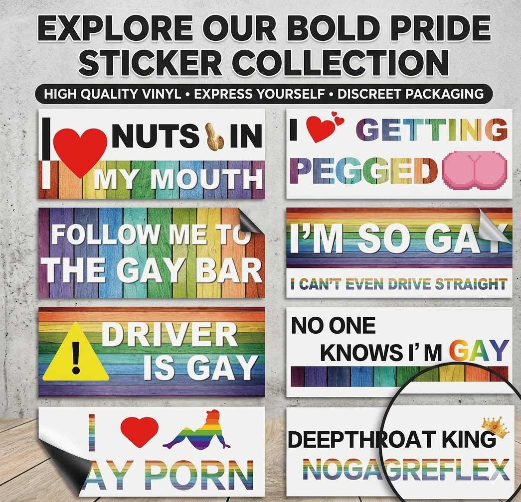 Funny Gay Pride Rainbow Magnet Bumper Sticker Set 10 Unique Designs 7.8X3.1 Inches Reusable Car Accessories for Vehicles & Fridge