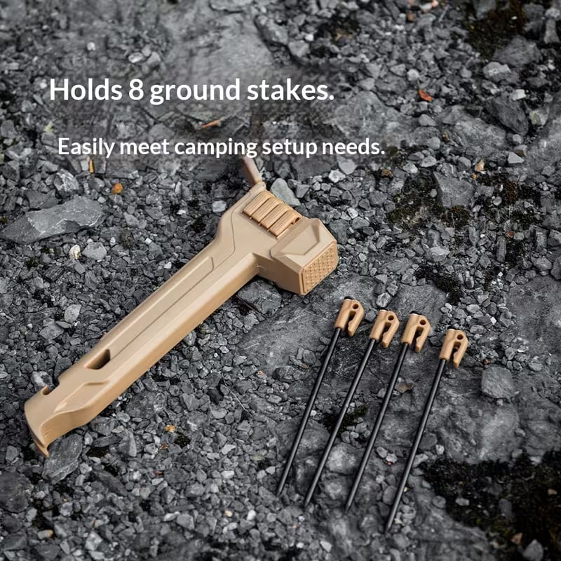 ⛺ Multifunctional Camping Hammer with Built-In Stake Storage