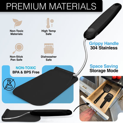 🔥Summer Flash Sale 50% OFF - Adjustable Angle Spatula – 2 PPSU Heads, Non-Toxic & PFAS-Free