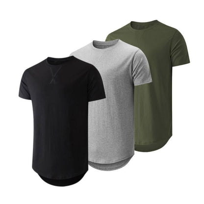 🔥Summer Flash Sale 50% OFF - Mens 3 Pack Cotton Hipster Hip Hop Longline Crewneck T-Shirt