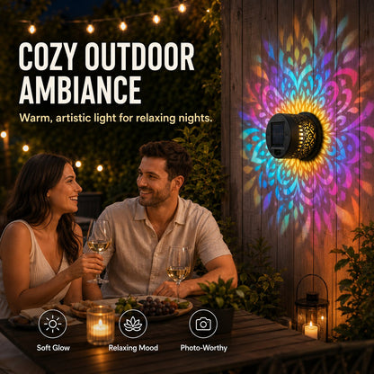 Solar Mandala Wall Light | Outdoor Garden Fence Projector Lamp 🪐🌌