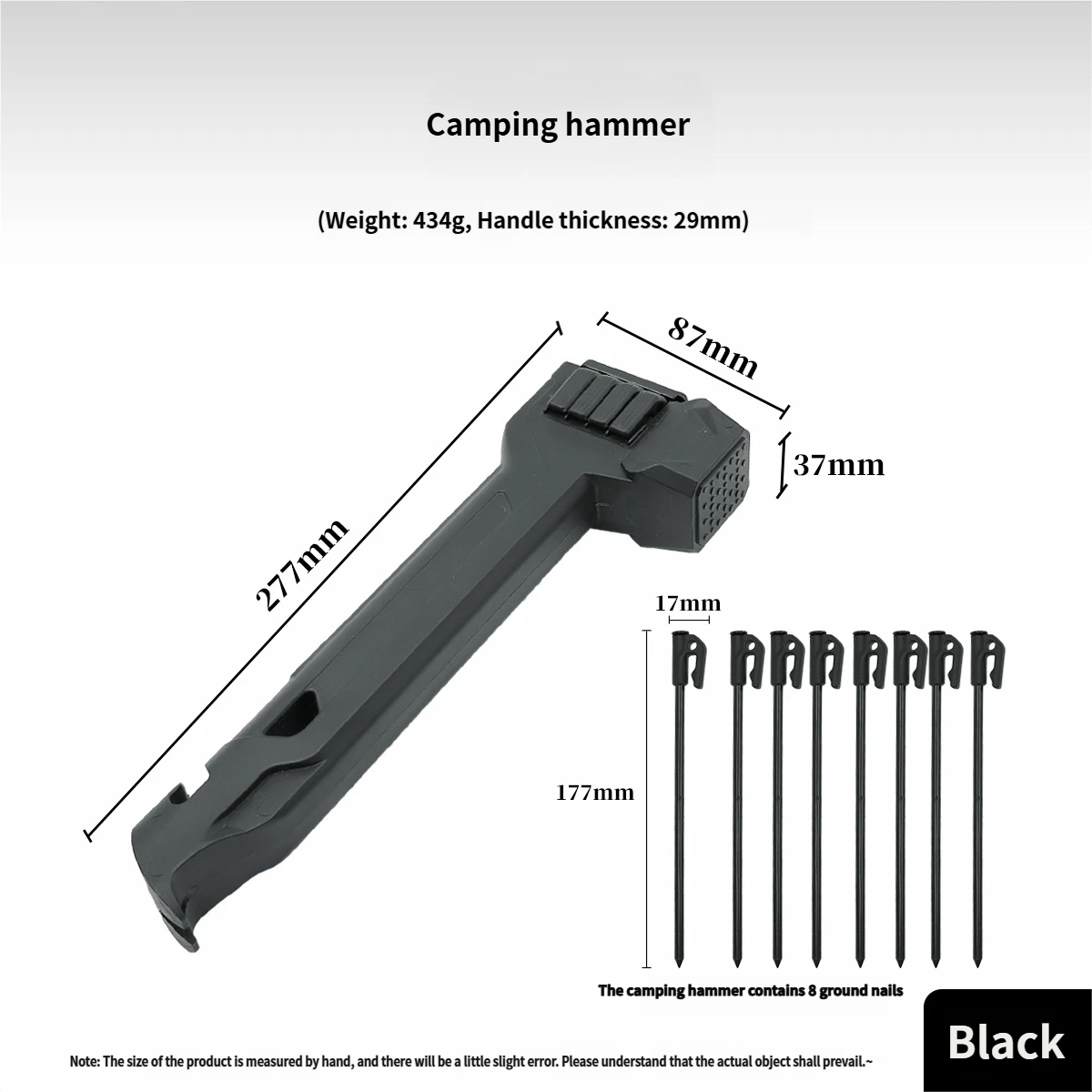 ⛺ Multifunctional Camping Hammer with Built-In Stake Storage