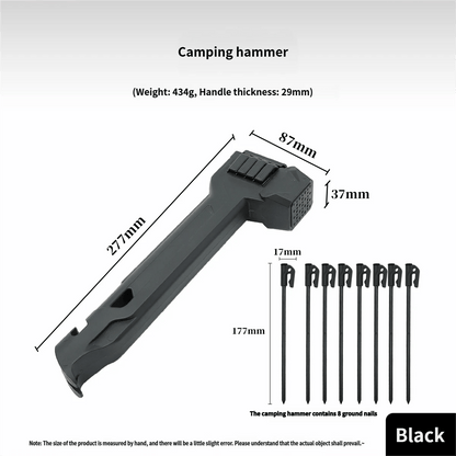 ⛺ Multifunctional Camping Hammer with Built-In Stake Storage