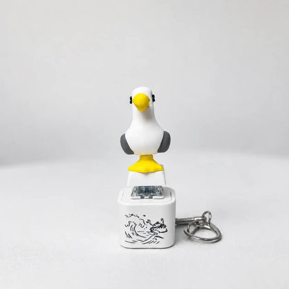 🕹️Seagull “MINE!” Button Keychain – Real Sound & LED Light 🎶💡