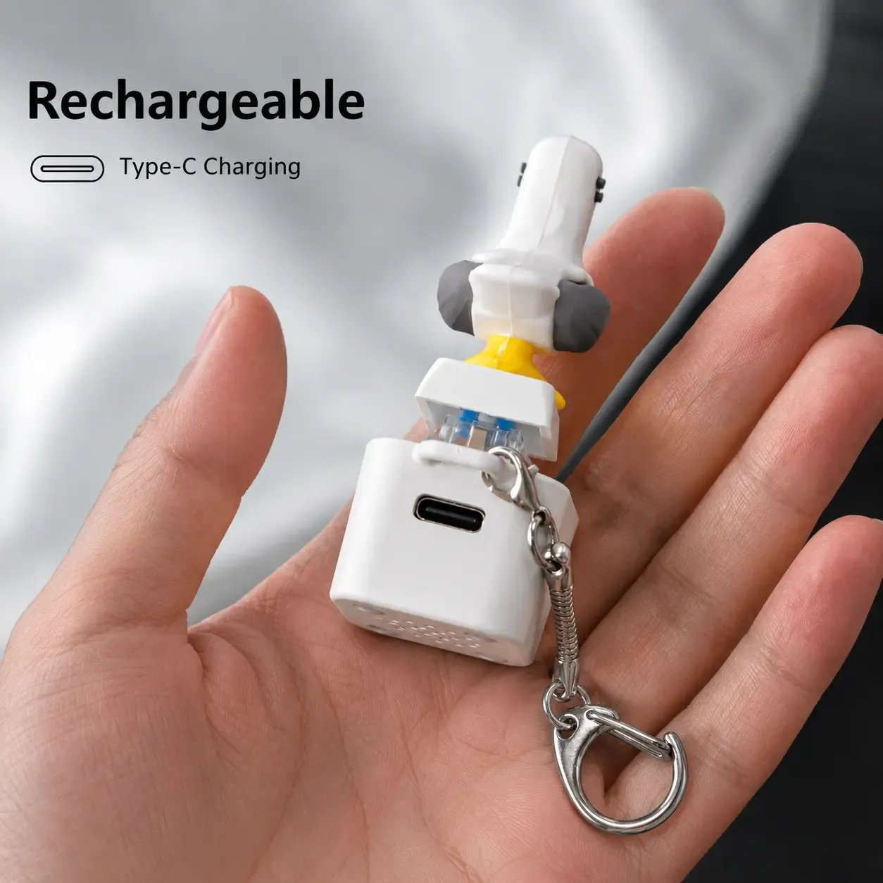 🕹️Seagull “MINE!” Button Keychain – Real Sound & LED Light 🎶💡