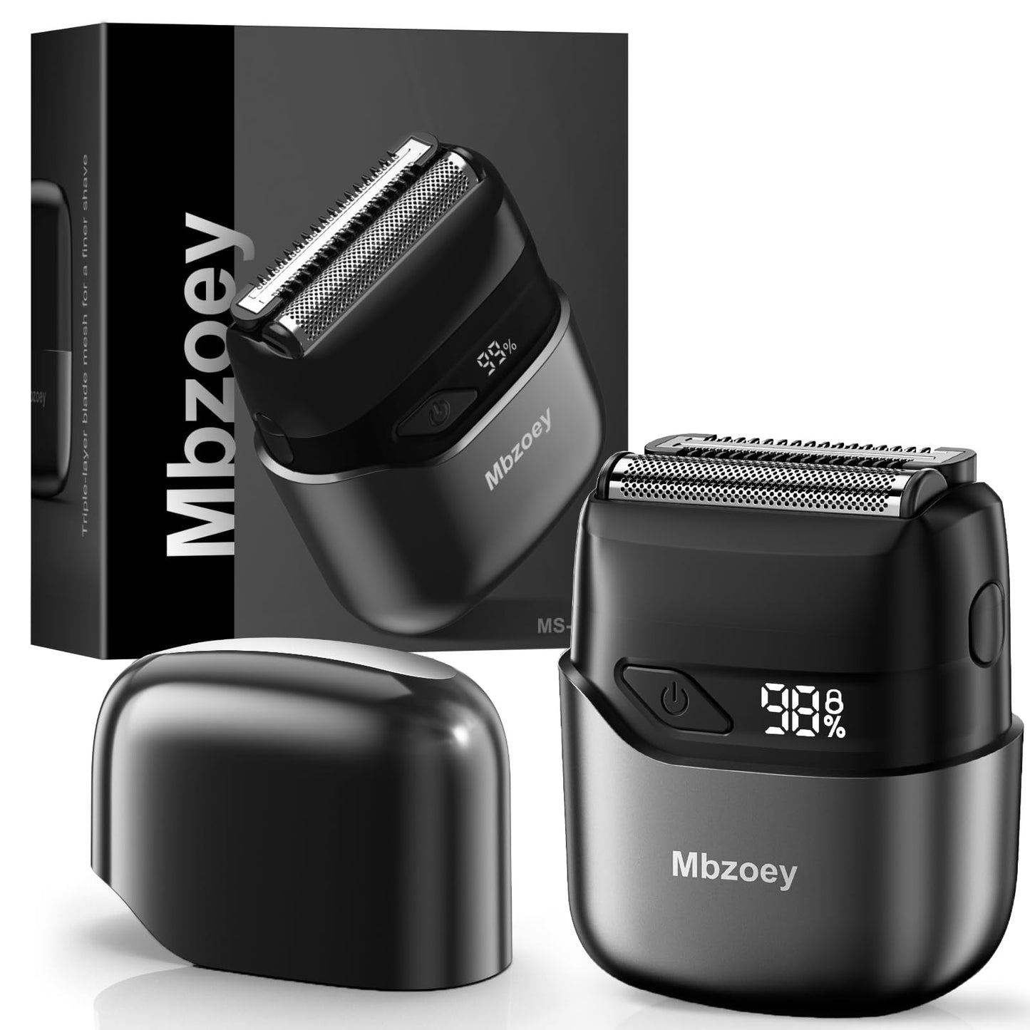 Mbzoey Electric Foil Shaver for Men | IPX7 Waterproof, LED Display, USB-C